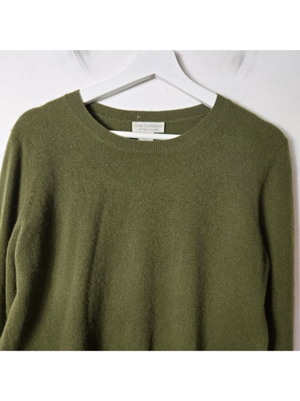 Oats Cashmere Green 100% Cashmere Pullover Sweater Size XL - Picture 2 of 5